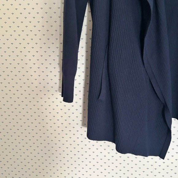 Theory Winxie T Reverie Open Front Cardigan M Navy Blue Sweater Minimalist Work - Picture 7 of 7